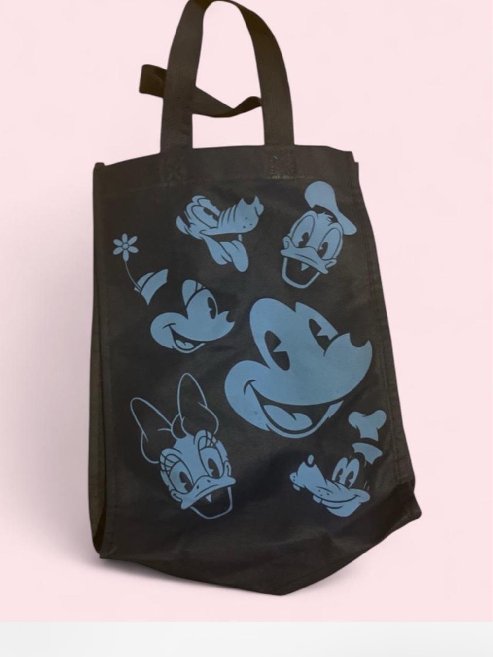 Disney Navy small Tote style shopping Bag with Light Blue Character Prints